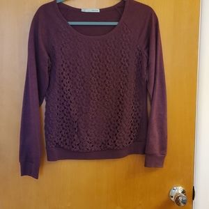 Long-sleeved swooped neck sweater
